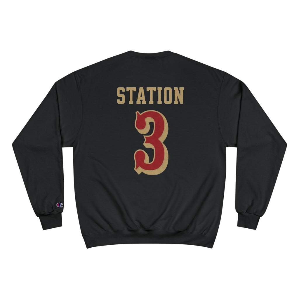 Fire Dept. Champion Sweatshirt — 'Station 3' Vintage Firefighter Crewneck
