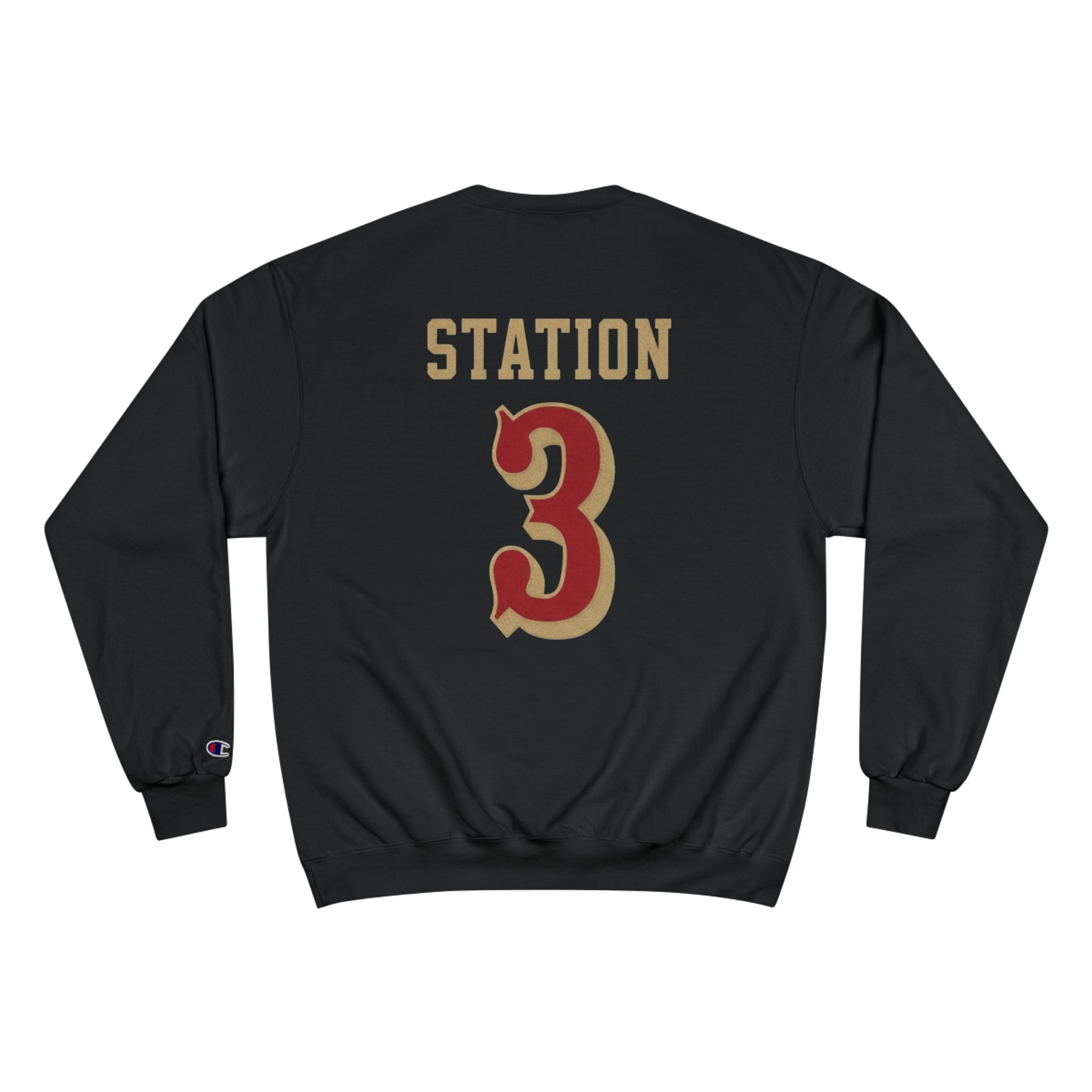 Fire Dept. Champion Sweatshirt — 'Station 3' Vintage Firefighter Crewneck