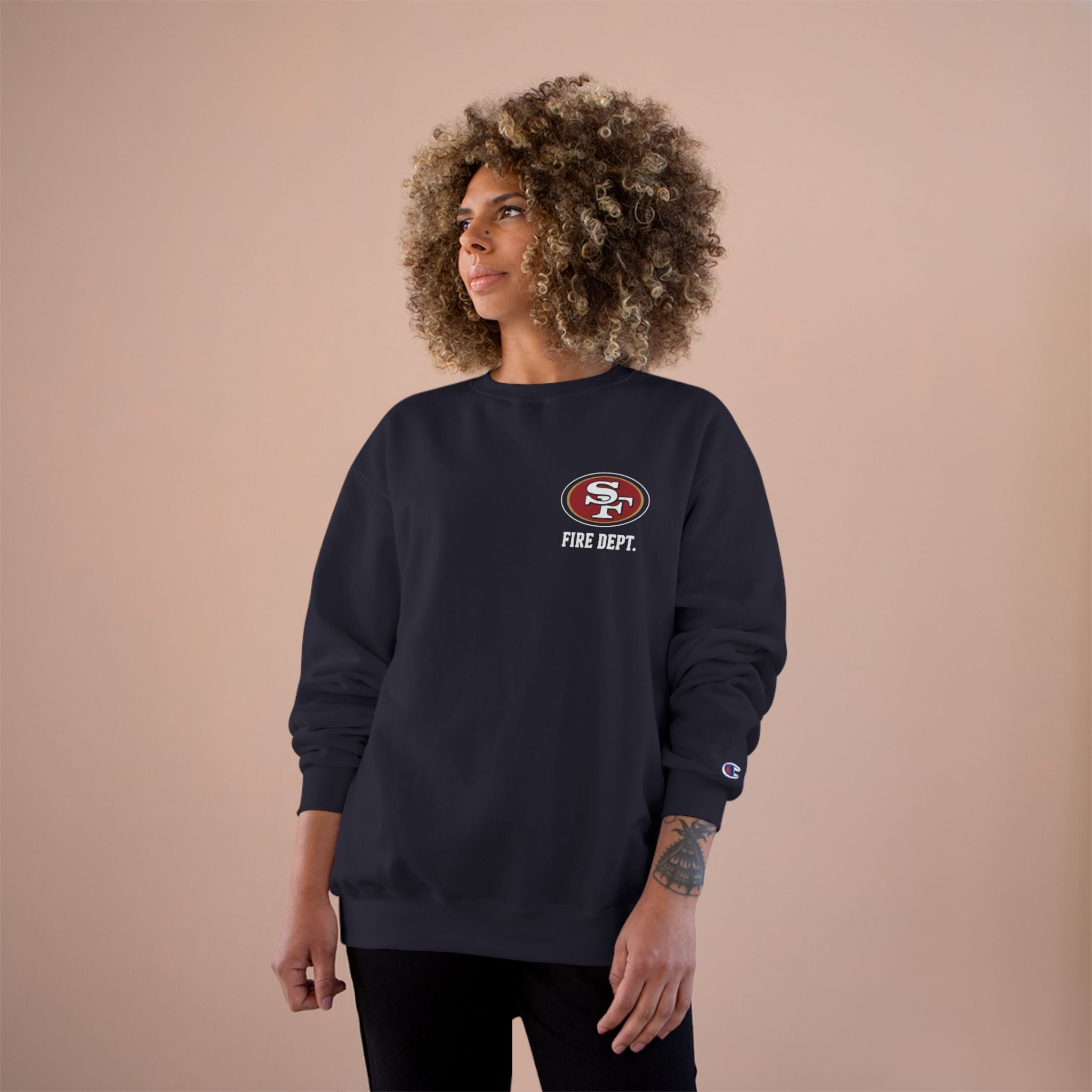 Fire Dept. Champion Sweatshirt — 'Station 3' Vintage Firefighter Crewneck
