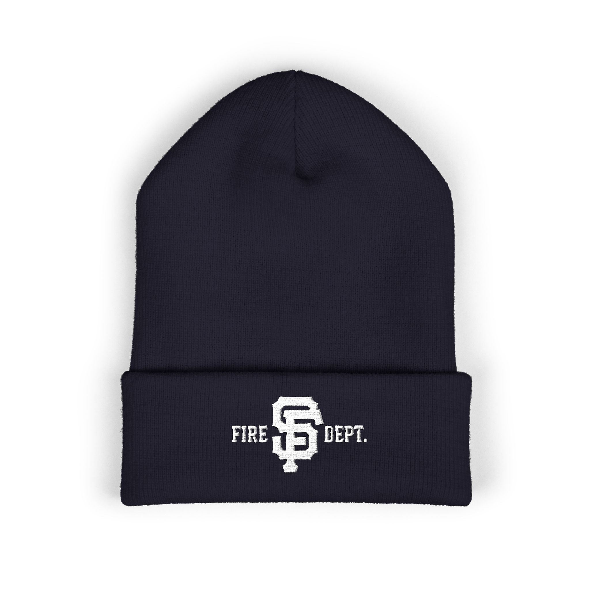 Fire Dept Embroidered Cuffed Beanie — Classic Knit Hat for Firefighters & First Responders