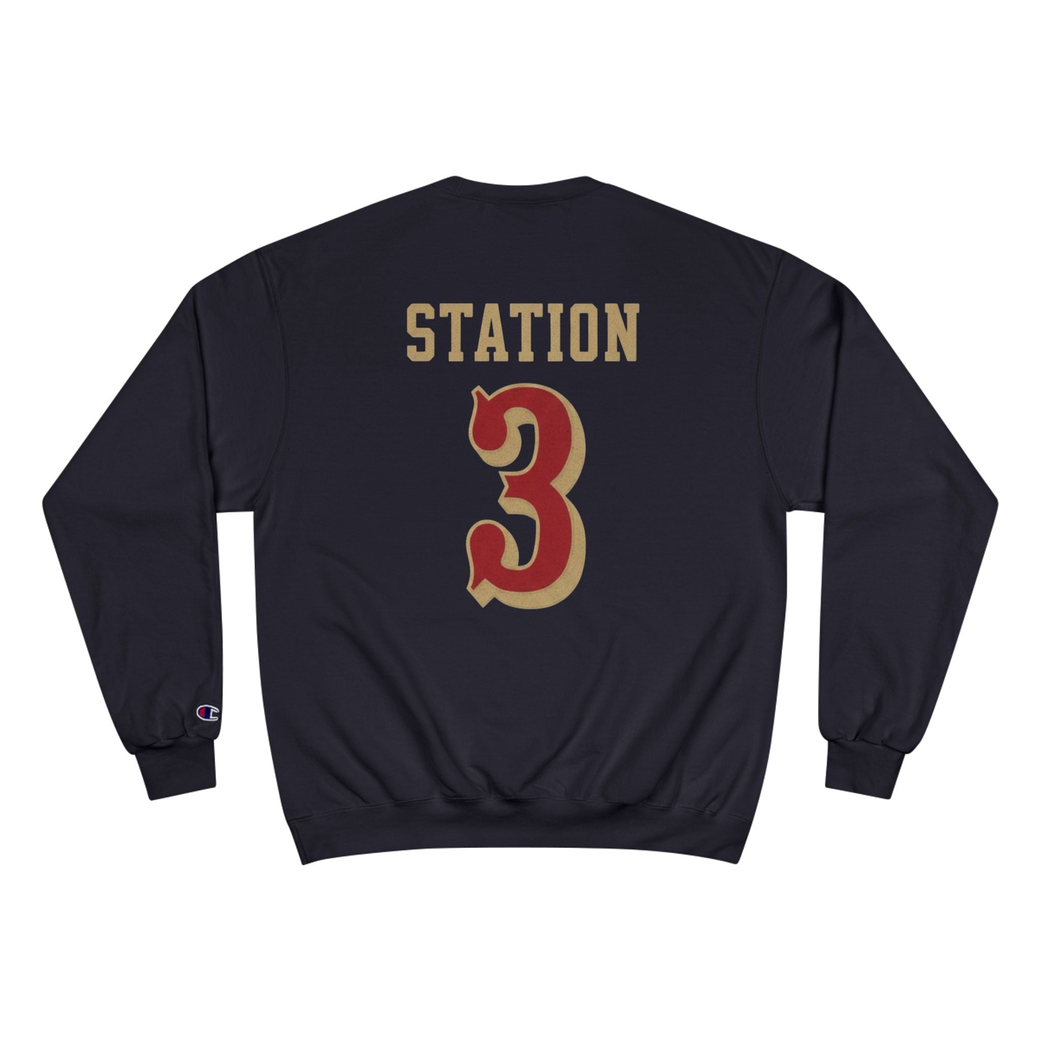 Fire Dept. Champion Sweatshirt — 'Station 3' Vintage Firefighter Crewneck