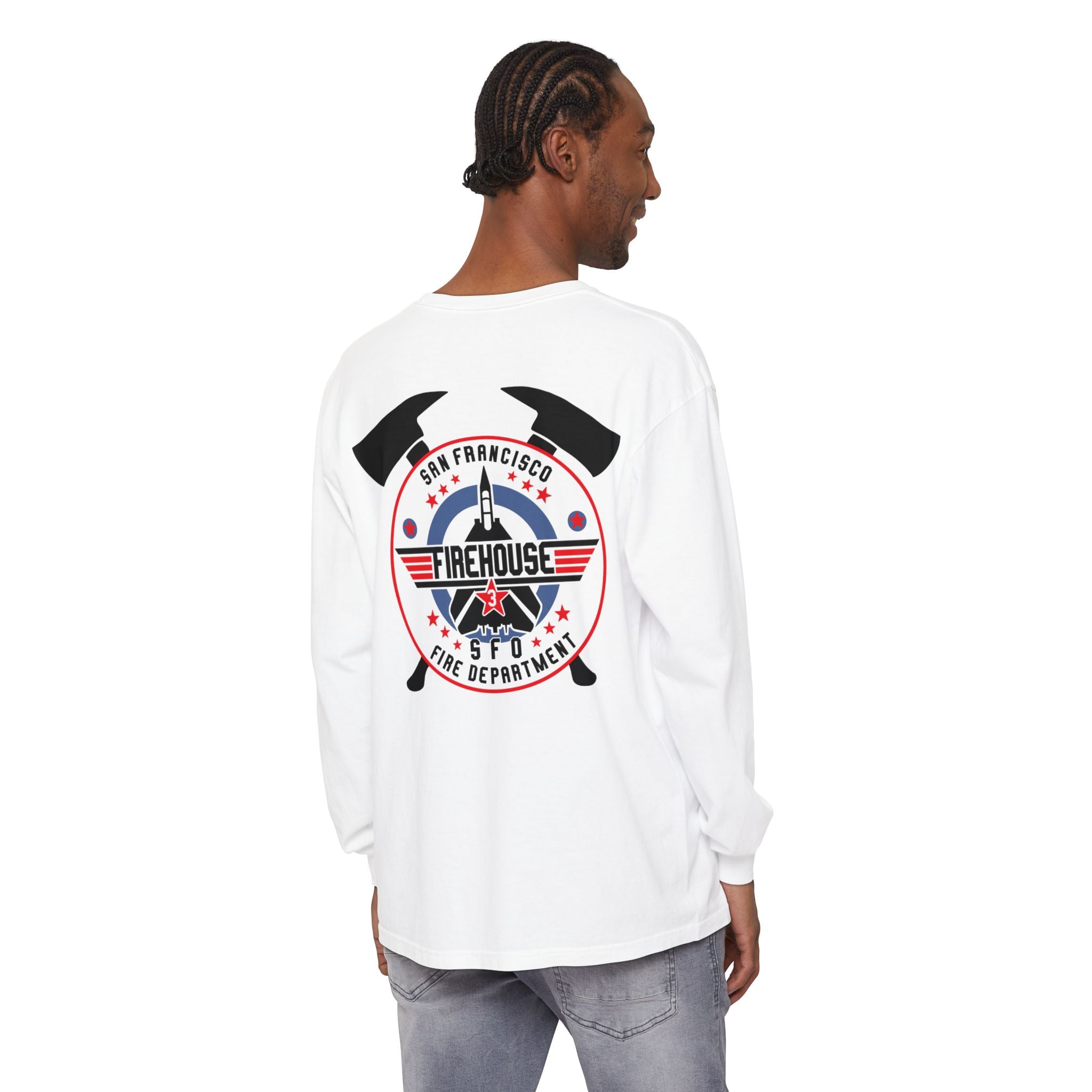 WHITE LONG SLEEVE - SFFD SFO Station 3 Shirt