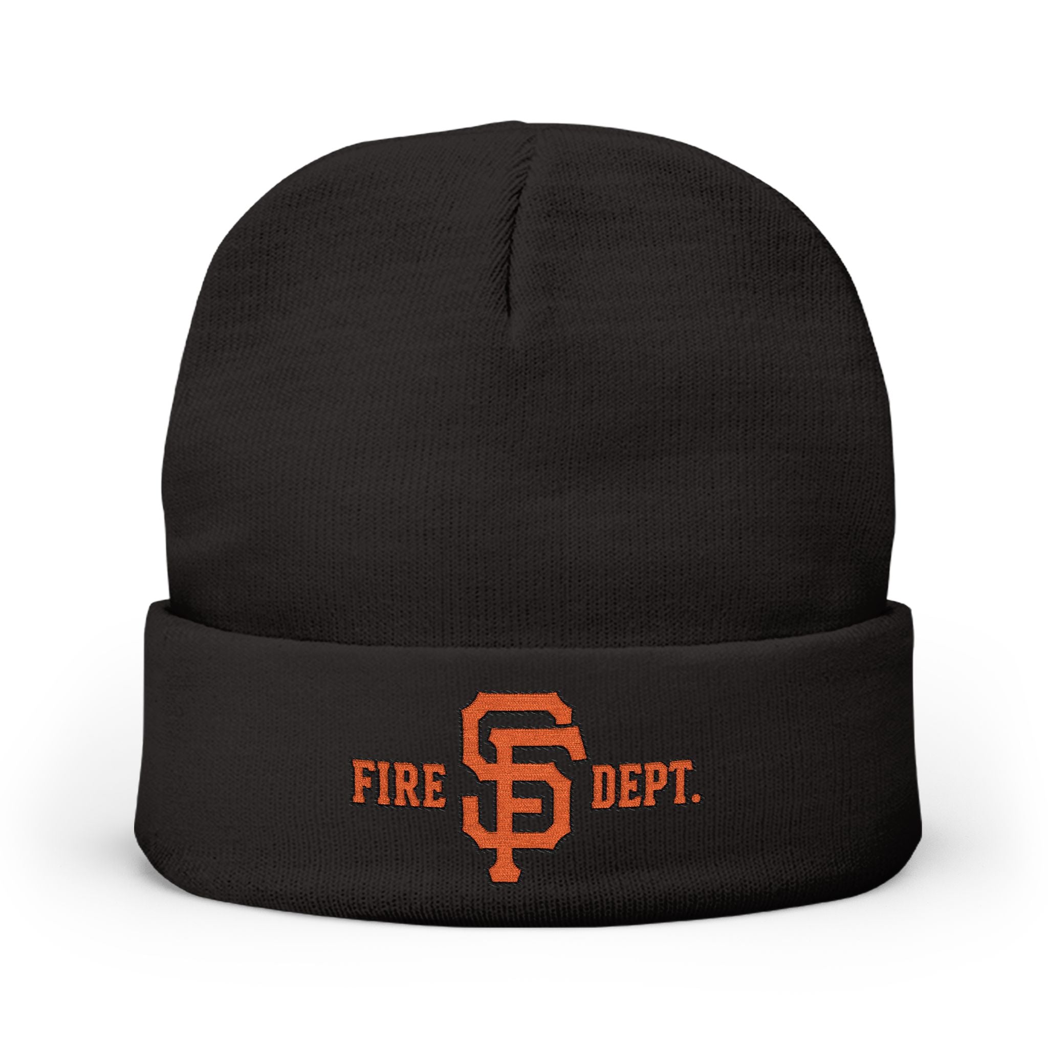 Fire Dept. Embroidered Beanie - SF Logo Knit Hat