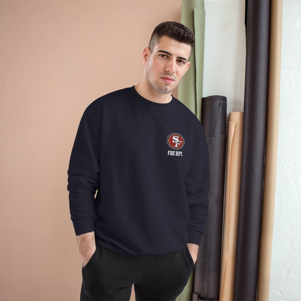 Fire Dept. Champion Sweatshirt — 'Station 3' Vintage Firefighter Crewneck